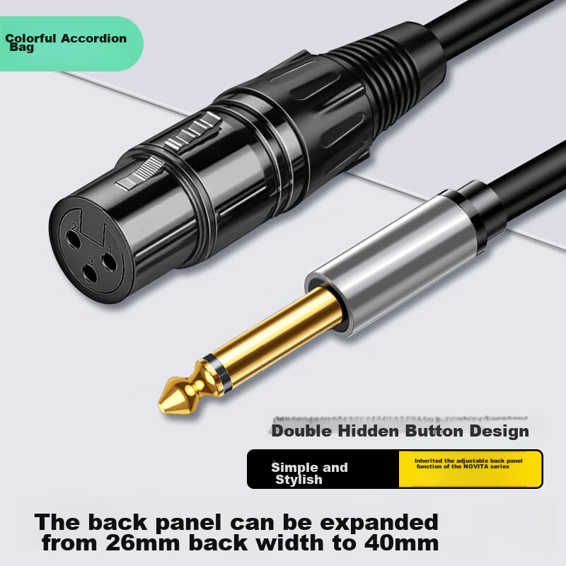 Beishanque 6.35mm to XLR Female Cable, Male to Female Audio Microphone Cable, Dual-Core XLR Single-Channel Connector for Microphone, Mixer, Speaker Amplifier Connection Cable, 5 Meters