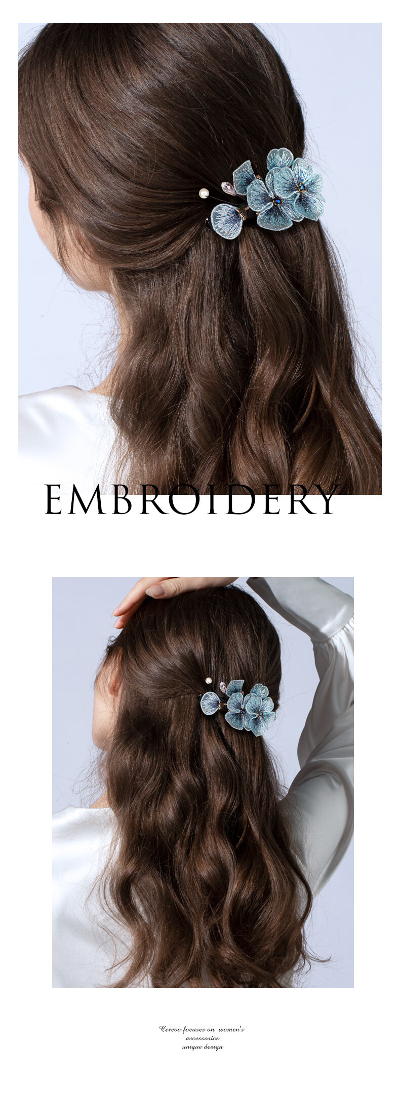 Cercoo Butterfly Hair Clip, Back of Head Hair Accessory, Spring Hairpin, Butterfly Barrette, Gift for Mom, Mid-Autumn Festival Present 5