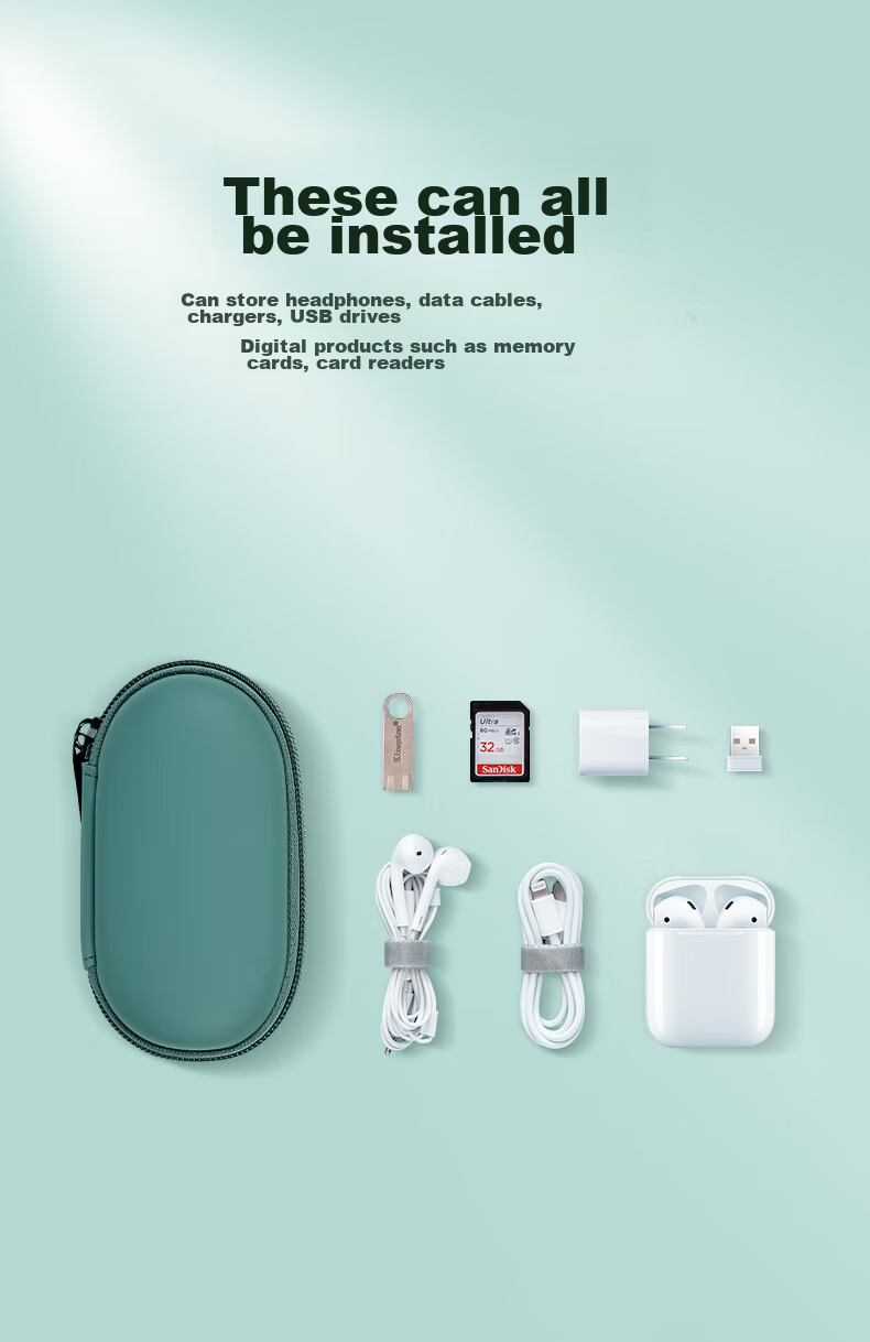 DiyiGongfang Data Cable Storage Pouch, Bluetooth Earphone Case, Charger Mini Earphone Box, Charging Cable Protector, Power Adapter, USB Drive, Small Digital Accessory Organizer Box 3