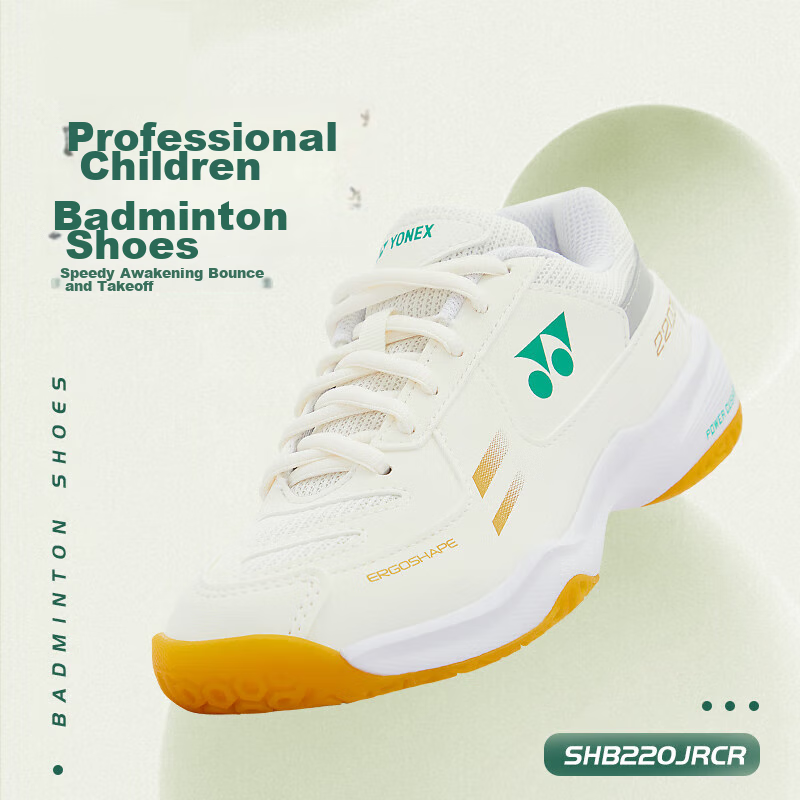 Детские кроссовки для бадминтона YONEX SHB220JRCR Off-White, размер 36