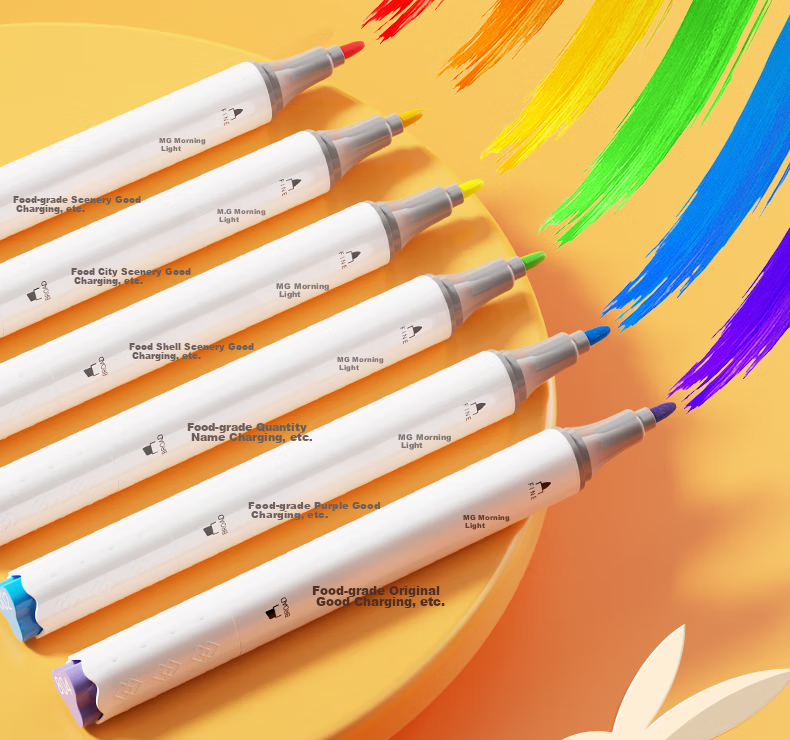 M&G Stationery, 36 Colors Food-Grade Water-Based Markers, Children's And Student Watercolor Pens, Drawing Pens, Dual-Tip Thick And Thin Triangular Barrel, Washable, Birthday And Graduation Gift, APMT80C7 21