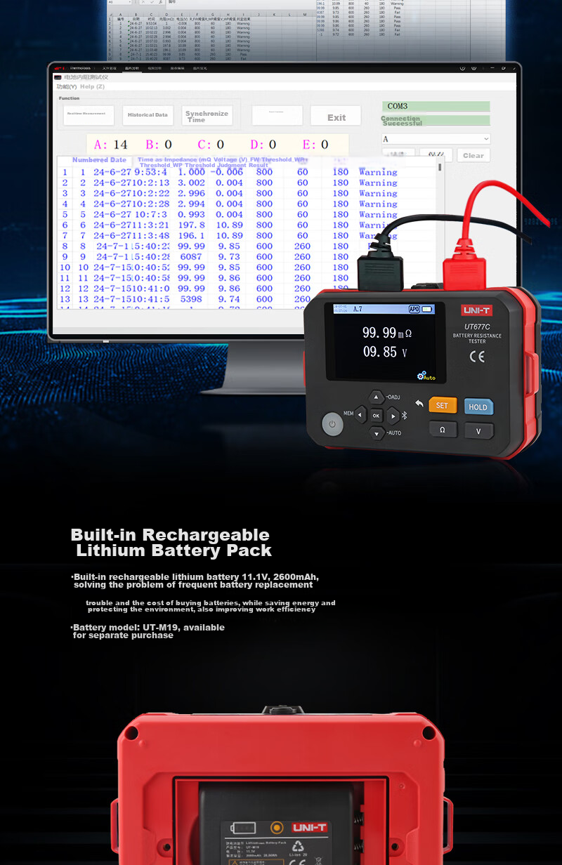 UNI-T UT502C Insulation Resistance Tester Digital Megohmmeter Electrician Tester UT502C 7