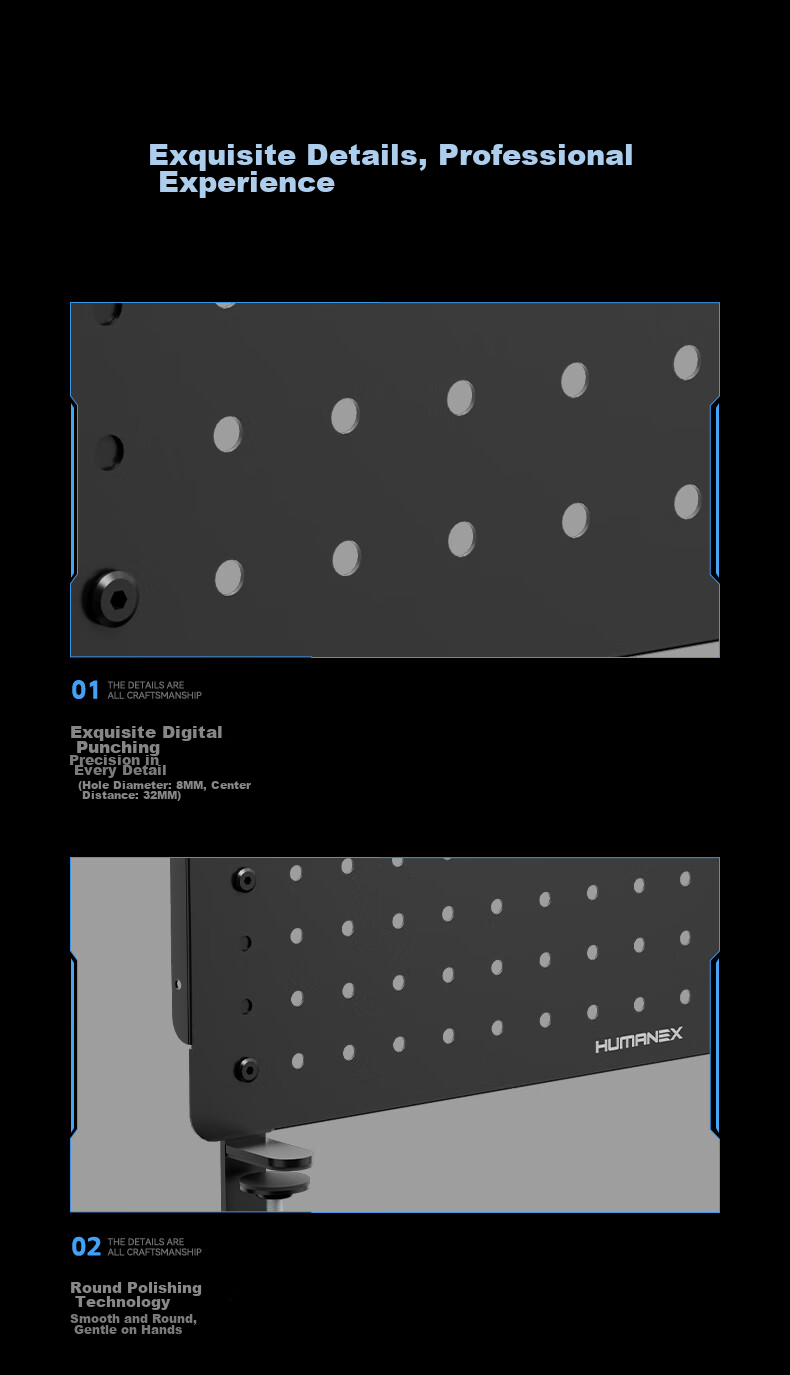 HUMANEX Pegboard Storage Rack, Wall-Mountable, for Gaming Room Or Office Desk, Creative Hooks And Accessories, Weight Capacity 10KG, AX-901 10