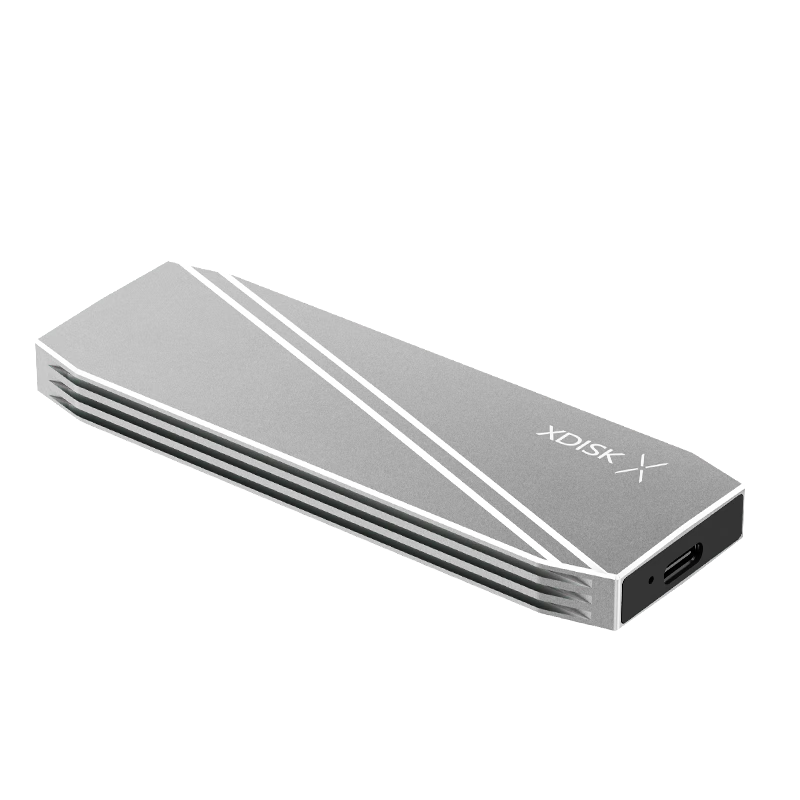 XDISK 128GB USB 3.2 Portable SSD (PSSD) M Series Type-C Bright Gray Ultra-thin Fashionable Mobile Direct Connect Data Backup Compatible with Mac