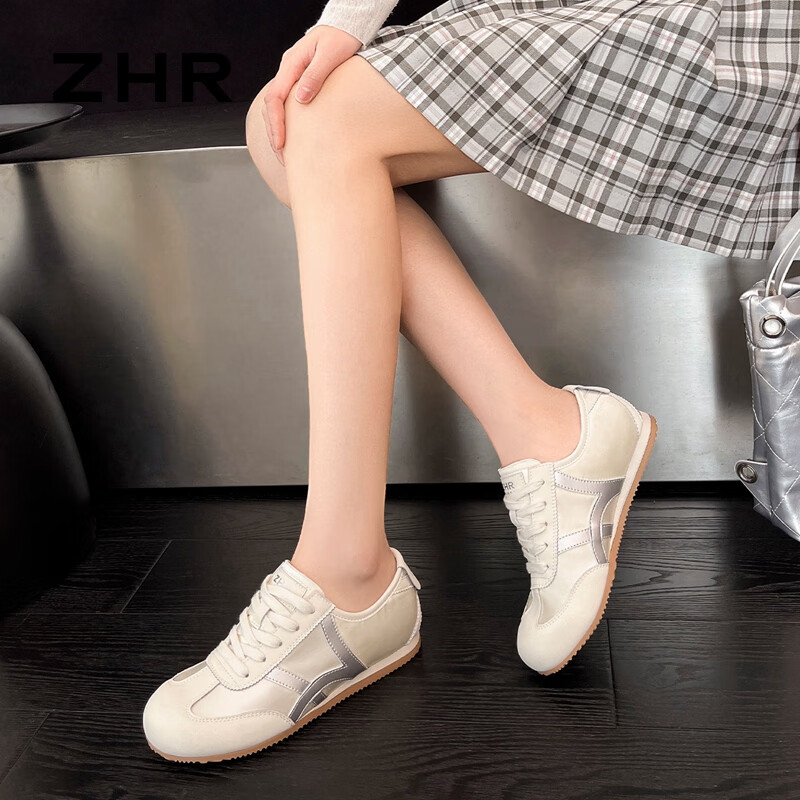 ZHR Dexun Women's Retro Soft-Soled Low-Top Shoes, Sports Commuter Casual Shoes for Women, Versatile Fashionable New White Sneakers