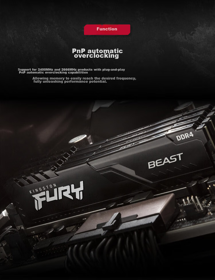 Kingston FURY 16GB DDR4 3600 Desktop Memory Module Beast Series HyperX 6