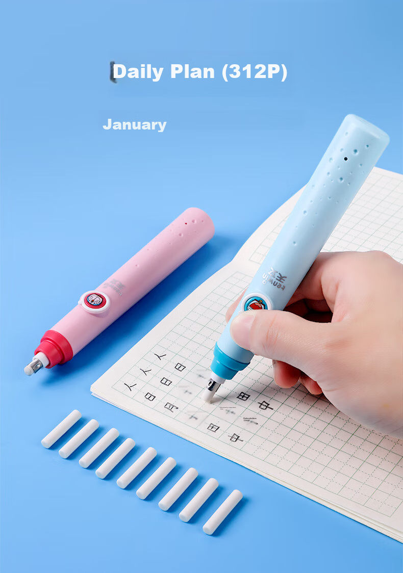 TEN-WIN Gift Box Graduation Present, Large-Diameter Fully Automatic Pencil Sharpener, Stationery Learning Set for Elementary School Students, Electric Pencil Sharpener, Doraemon, Pink Model A6804 11