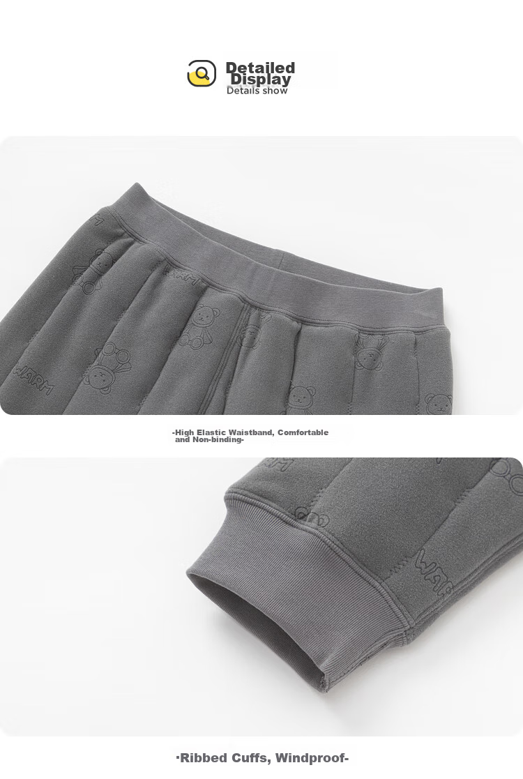 BALABALA Children's Thermal Pants, Winter Thickened Boys' Leggings, Girls' Trousers, School Uniform Inner Wear, Cold-Resistant, 208424171208 21