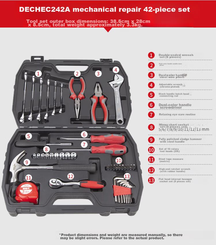 DELIXI ELECTRIC Household Multi-Functional Hardware Tool Set for Electricians And Carpenters, Repair Tools Kit for Telecommunications Maintenance, 13-Piece Set 9