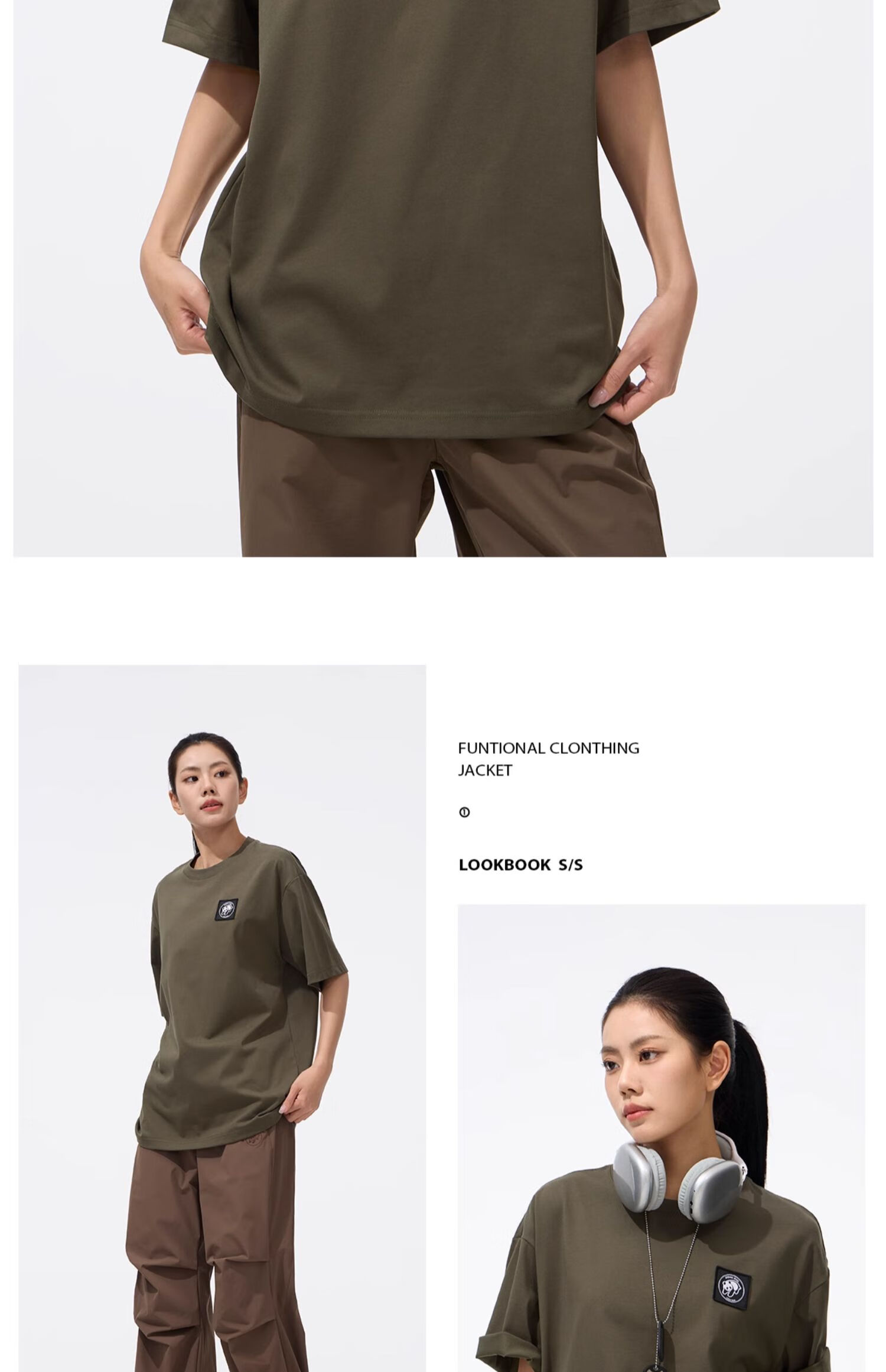 CAMEL Outdoor Unisex Casual Short-Sleeve T-Shirt, Round Neck, Cool And Breathable Top [Panda Collaboration], A34BA6K170 29