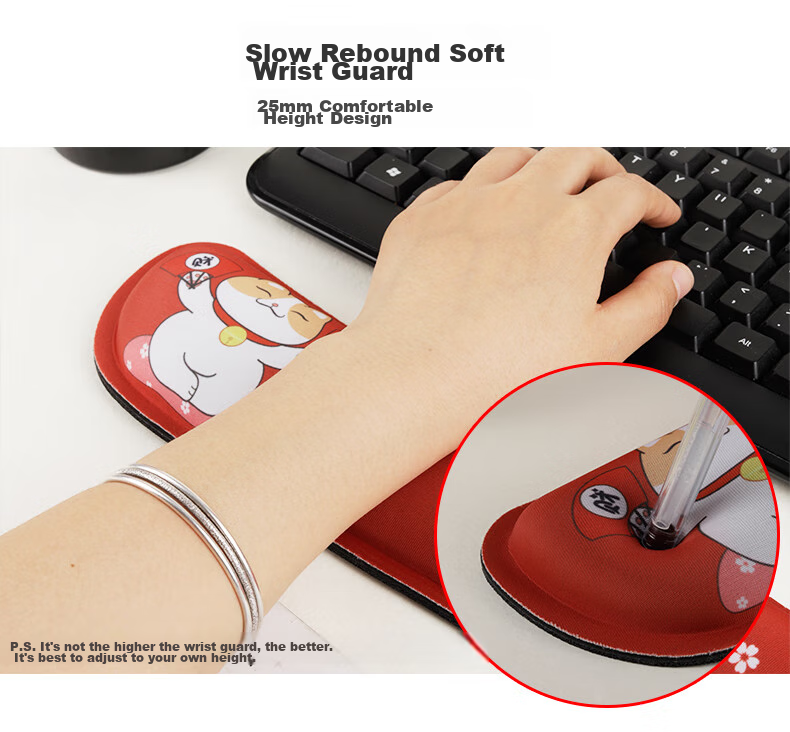 CAPERE Keyboard Wrist Rest, Slow Rebound Large Hand Support Wrist Pad, Comfortable Computer Office Wrist Cushion, Black H221, 420x85x25mm 6