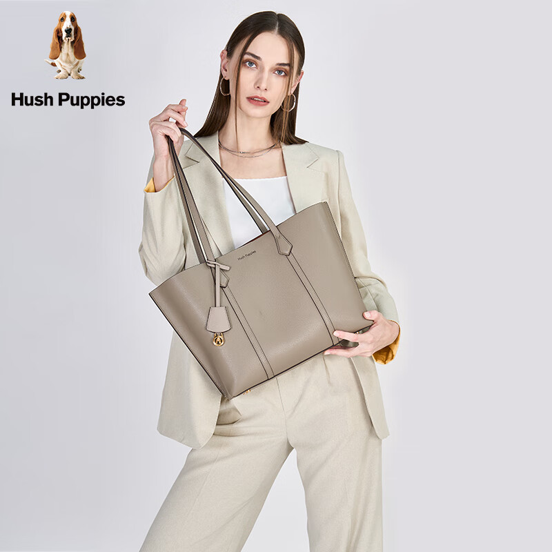 Hush Puppies Women's First Layer Cowhide Handbag Shoulder Bag Commuter Tote Gift for Women's Day Girlfriend Wife