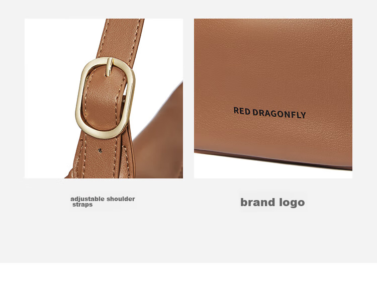 RED DRAGONFLY 2026 New Women's Handbag, Light Luxury Cowhide Crossbody Shoulder Tote Bag, Birthday Gift for Mom 8