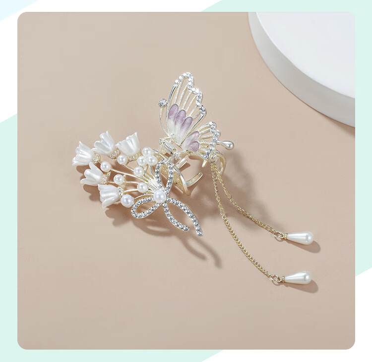 CHIMERA Elegant Hair Clip, Back of Head Half-Up Butterfly Bun Clip for Women, Side Clip Hair Accessory, Mid-Autumn Festival Gift 44