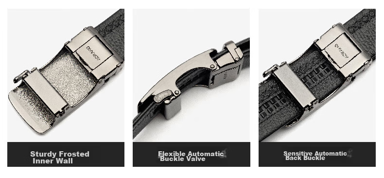 Aokang Men's Automatic Buckle Belt, Business Waistband, Top-Grain Leather Trouser Belt, Birthday Gift for Husband 6