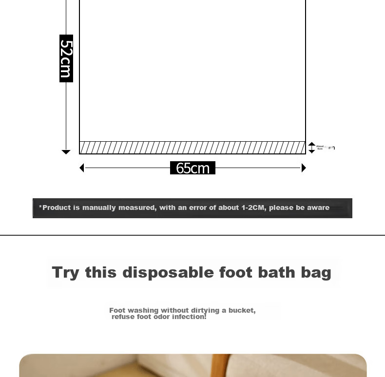 Jiebishi Disposable Foot Bath Bags, 80-Pack, Plastic Bags for Soaking Feet, Thickened Foot Therapy Bags for Wooden Buckets And Foot Wash Basins 5