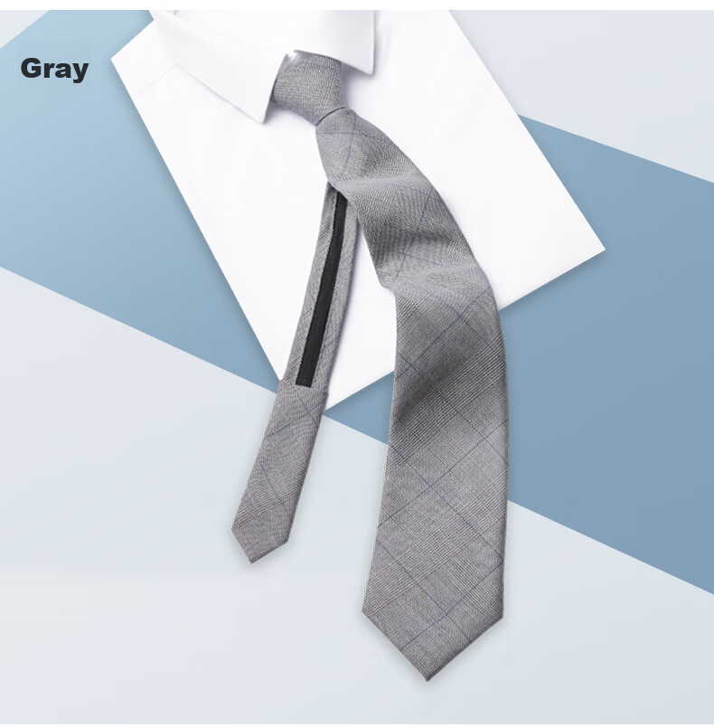 Luomeng Men's Necktie, JK Formal Business Wedding Versatile Work Tie, 7cm No-Tie Zipper Trendy Gift Box Set 15