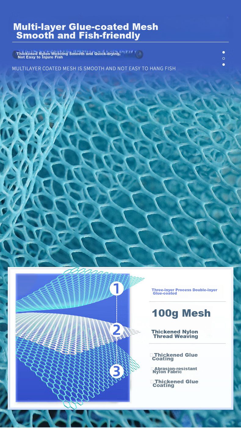 SIMAGO Ximan Duo Fishing Net, Competitive Fishing Protection, Black Pit Coating, Anti-Snagging, Quick-Drying, Wild Fishing Net Bag, Tiffany, 40cm*3.0m 10