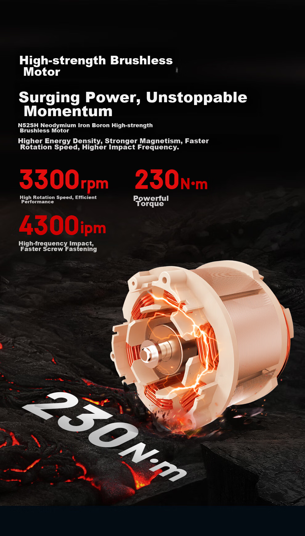 KEN 20V Brushless Lithium-Ion Impact Driver, 6720 Cordless Screwdriver, 230 N·m High Torque Electric Screwdriver 4