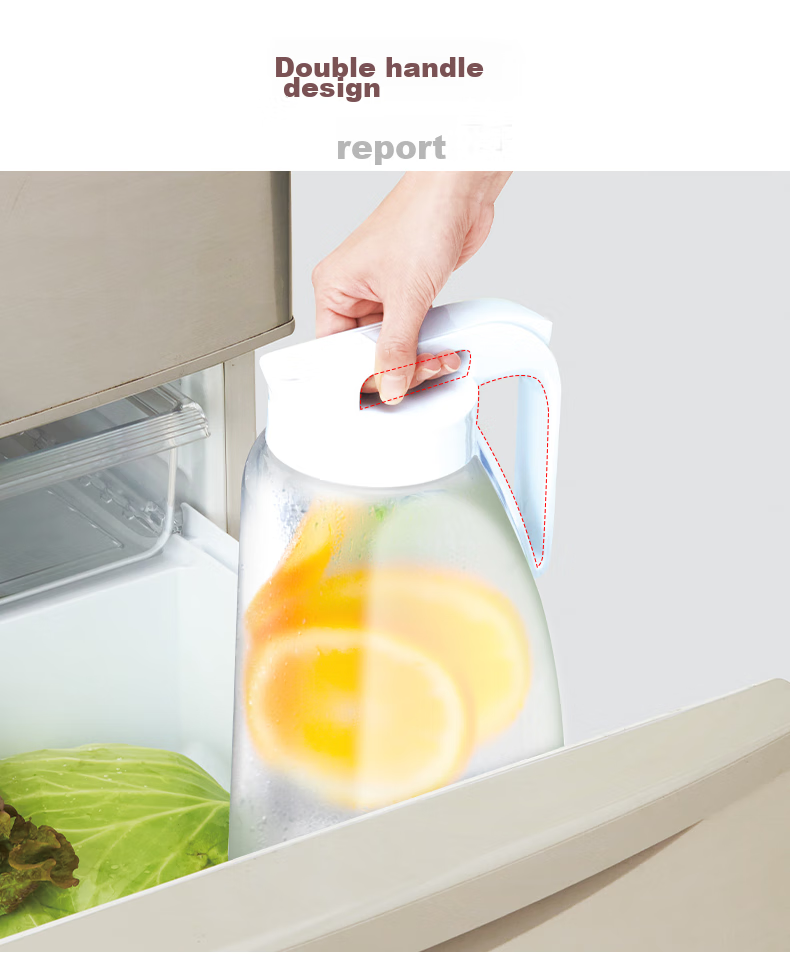 ASVEL Plastic Cold Water Pitcher, Large Capacity, for Brewing Tea, Refrigerator Juice Pitcher, Food-Grade, Heat-Resistant, 3.1L 10