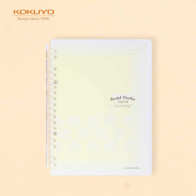 KOKUYO Light Color Cookie Soft Light Smart Ring+, Ultra-Thin Portable A5 Loose-Leaf Notebook, Student Notebook, Journal, 20 Sheets, Yellow, WSG-RUYP52Y
