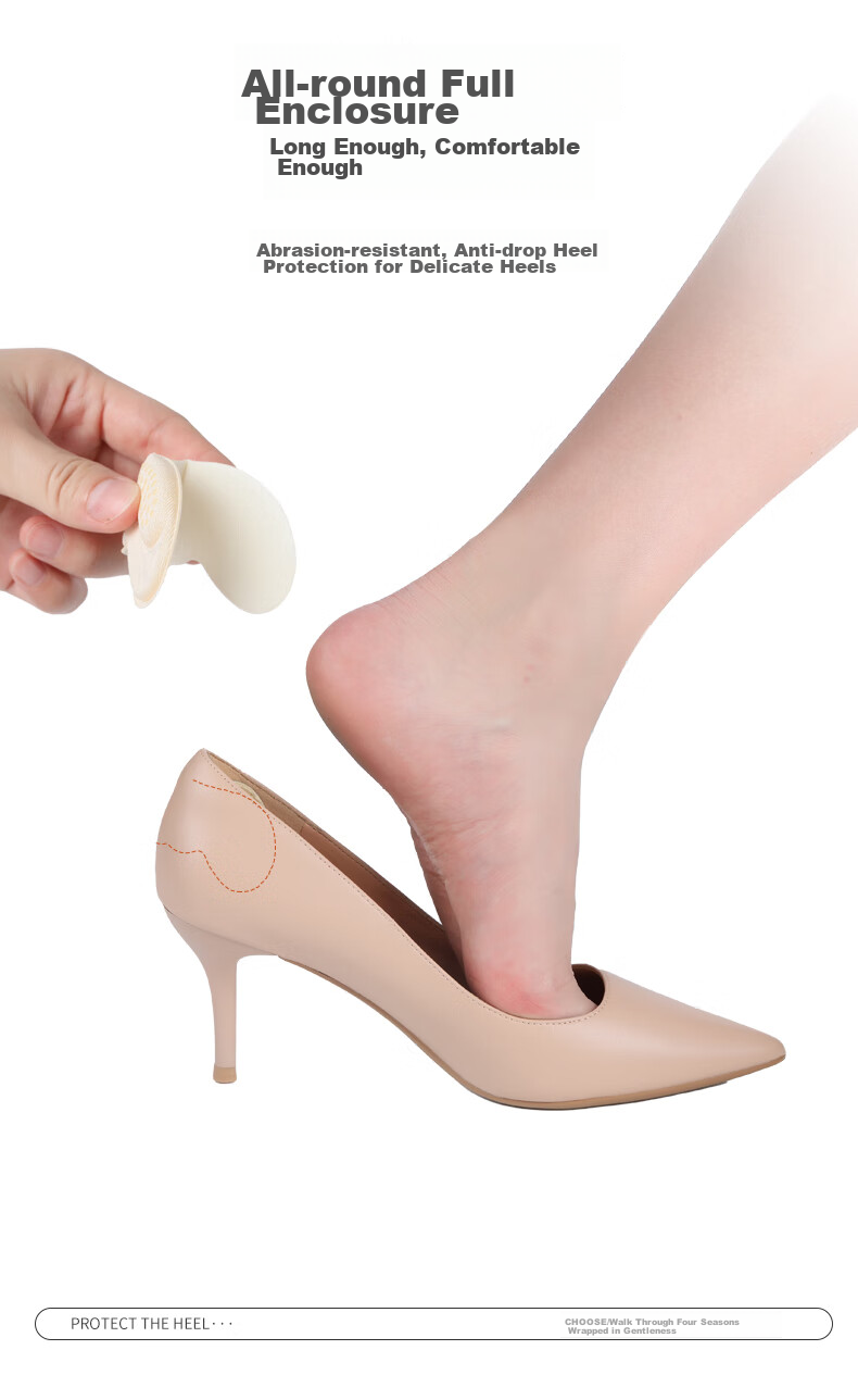 FOOTOPPO Heel Grips, Anti-Friction Pads for High Heels, Anti-Slip Pads for Men's Leather Shoes, Foot Pain Relief Pads, Shoe Size Reducer for Wome 7