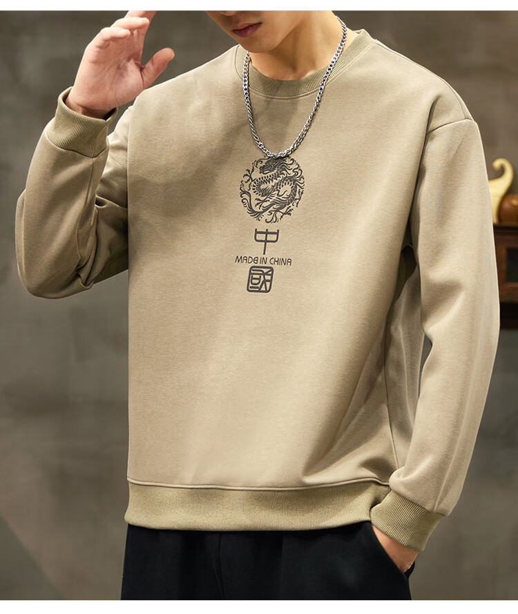 JEEP SPIRIT Men's Autumn Winter Jacket Men's Long Sleeve T-shirt Loose Casual Fashion Brand Clothing 2