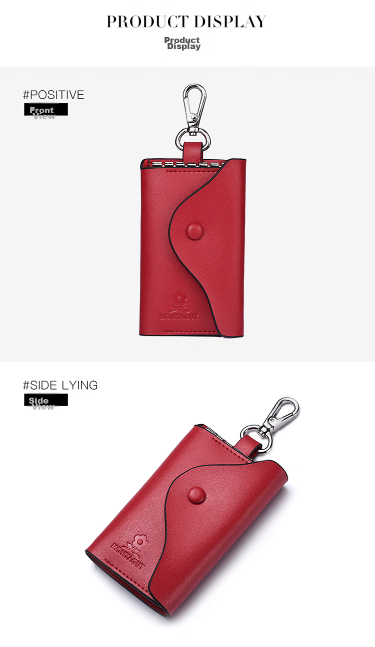 MONTAGUT Women's Handbag [Gift Box], Red Key Pouch, Women's Keychain, Birthday Gift for Women, Wedding Gift for Girlfriend, Practical Present 9