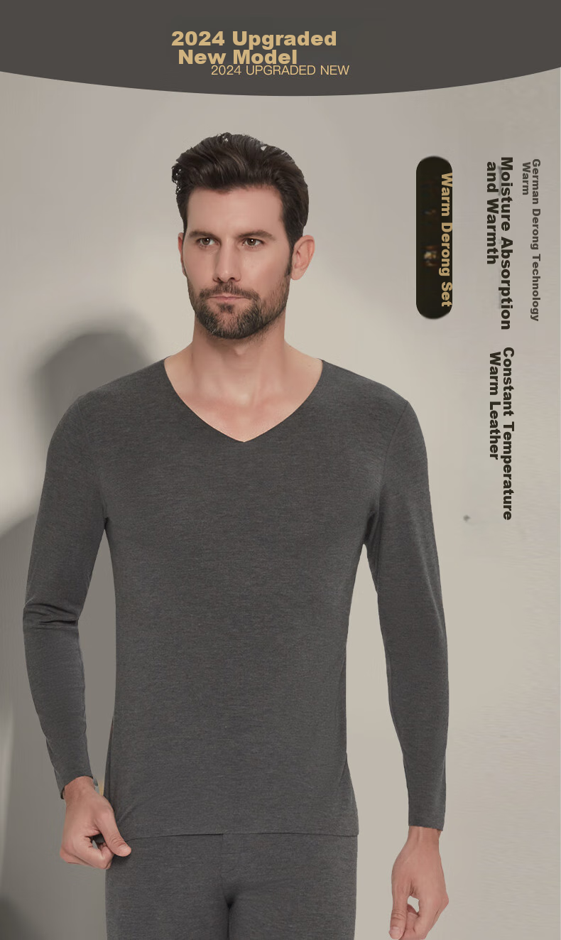 SEPTWOLVES Thermal Underwear for Men, Autumn And Winter Heat Generation, 8.3°C Temperature Increase, High-End 7A Antibacterial Autumn Top And Bottom, Gift Box Set 1