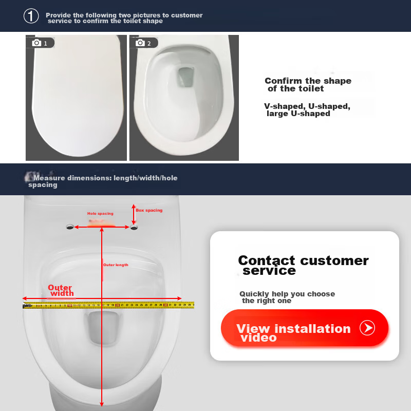 HSPA Toilet Seat, Universal Toilet Cover, Large V-Shaped Thickened One-Key Quick-Release Toilet Ring, Bathroom Toilet Accessories 1137