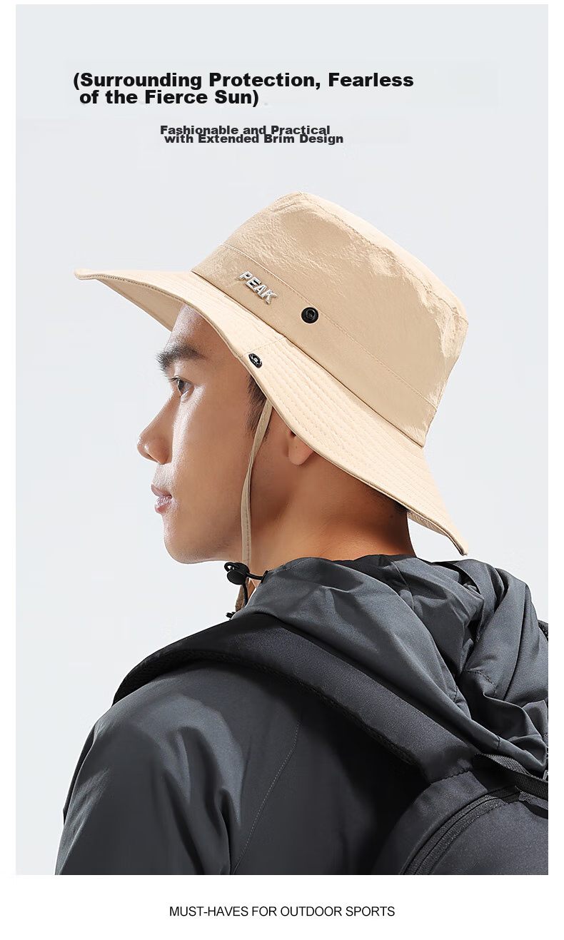 Pike Fishing Hat for Men And Women, Summer Lightweight Large Size Sun Protection Face-Covering Wide Brim Hat, Dark Gray 6