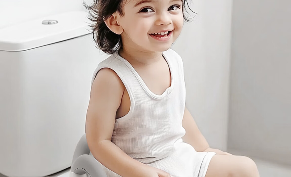 Yuelianggushi LUNASTORY Children's Smart Toilet Seat, Baby Potty Training Chair, Infant Potty with PU Cushion, Playpen, Gray 24