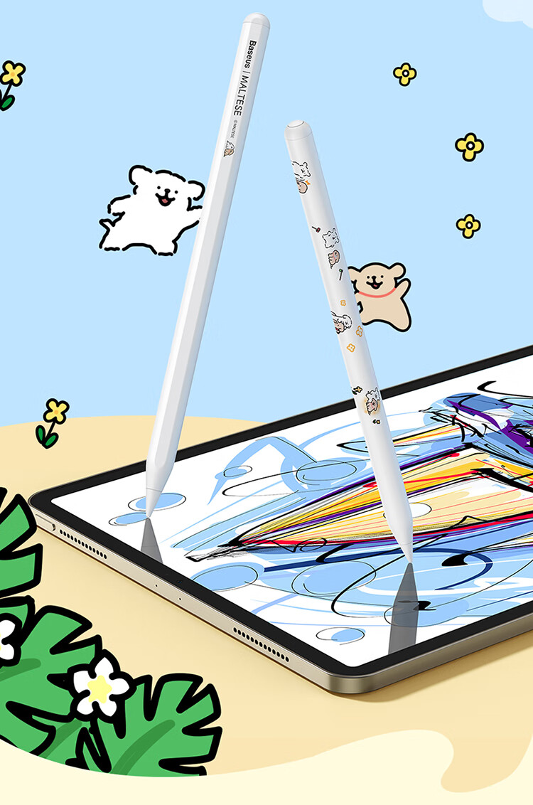 BASEUS Capacitive Stylus for IPad, Apple Pencil [Line Dog] Compatible with 2026 Pro/Air8/Mini/iPad11 Tablet Touch Screen Writing Pen Apple Pencil 6