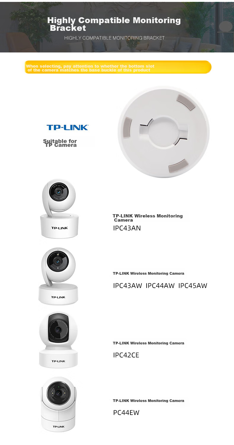 Trendsetter Camera Mount, No Drilling Required, Suitable for Xiaomi, Huawei, Haier/Que/Egg 360, Yingshi, Pulin TP-LINK, Qiaon Monitoring Camera, Nail-Free Bracket, Wall-Mounted Fixing Bracket 4