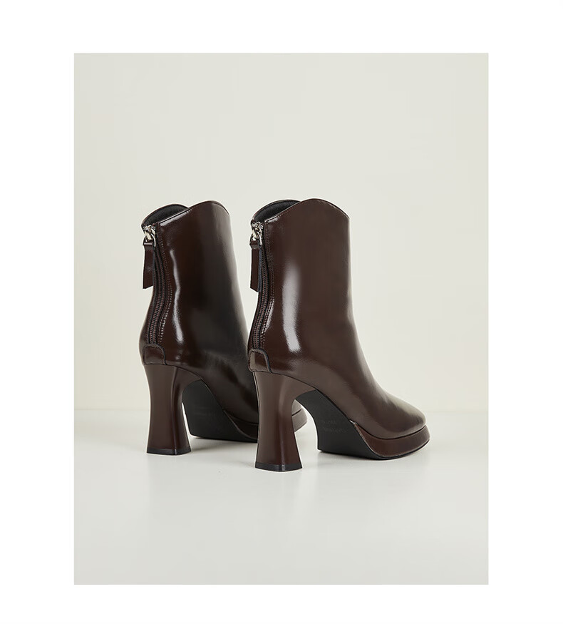 Daphne Fashion Chunky Heel High Heel Ankle Boots Women Winter Fleece Lined Fashion Boots French Style Slim Boots Black 37 9