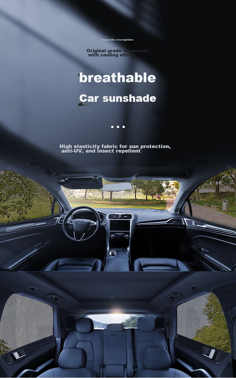 KOOLIFE Car Sunshade, Window Sunshade, Anti-UV Cover, Side Window Sunshade, Mosquito Net, Screen Window, Heat Insulation, Anti-Willow Polle 2