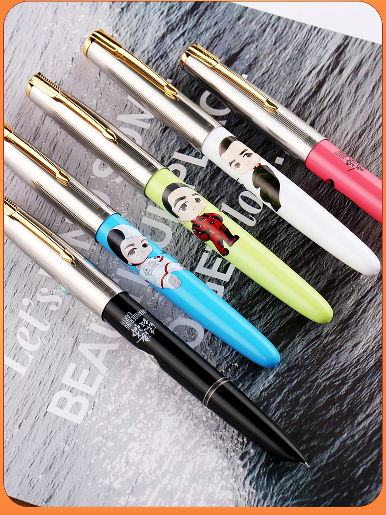 HERO Fountain Pen, Upgraded Version for Students, Black, Iridium Nib Ink Pen for Daily Writing And Calligraphy Practice, EF Tip, Transparent Packaging Box 18