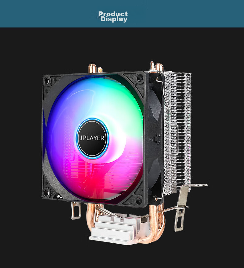 JPLAYER Ziyi Collaboration Edition 4 Copper Tube CPU Cooler, Black ARGB Lighting Synchronization, Intelligent Temperature Control (Supports All Platforms, Includes Thermal Paste, 170W Power Dissipation) JPS-509 8