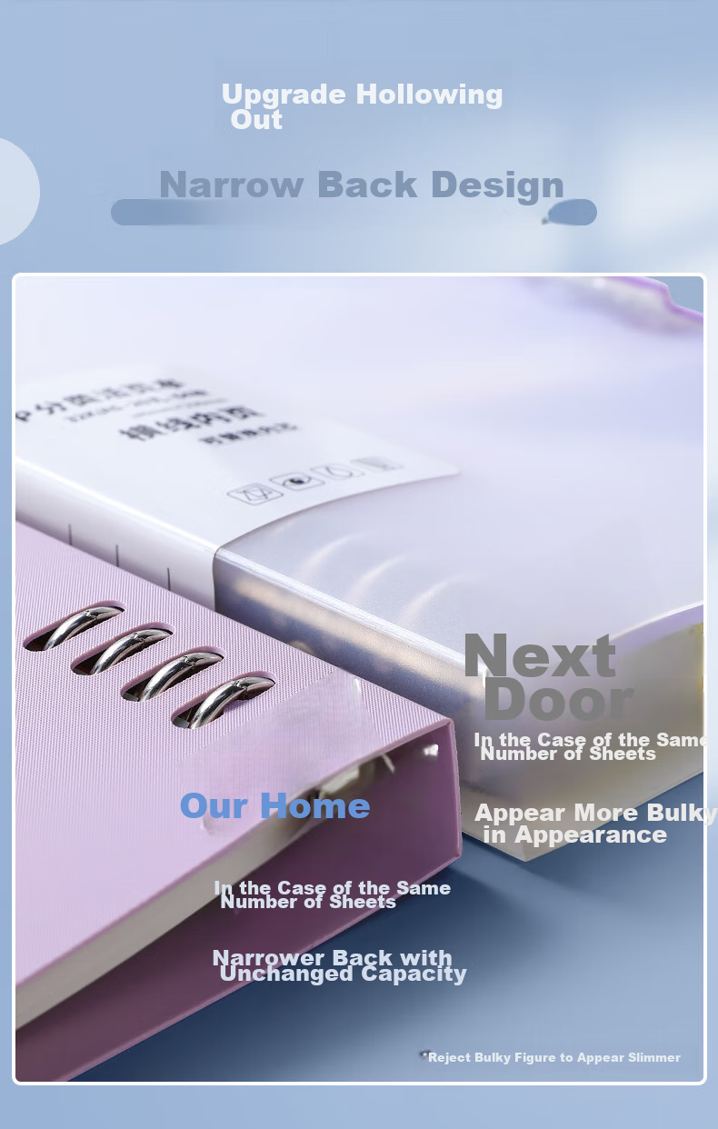 Wengu B5/60 Sheets Detachable Comfortable Iron Clip Loose-Leaf Notebook, 26 Holes, Stylish Business Simple Ruled Notebook, Large Capacity Office High-End Notebook BI010B5 Blue 8