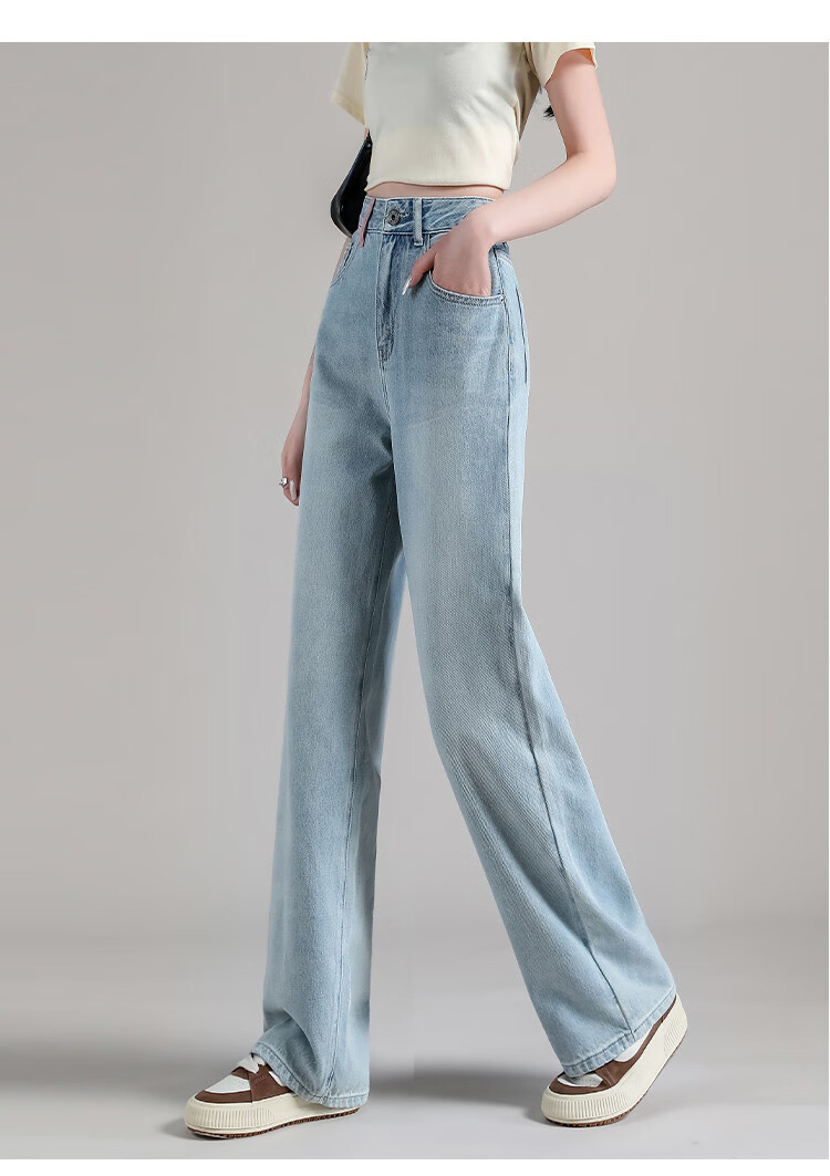 Dme [Sweet Cool Lady Style] Embroidered Tassel Jeans for Women, Spring And Summer Popular Loose Casual Non-Stretch Straight Wide-Leg Pants 20