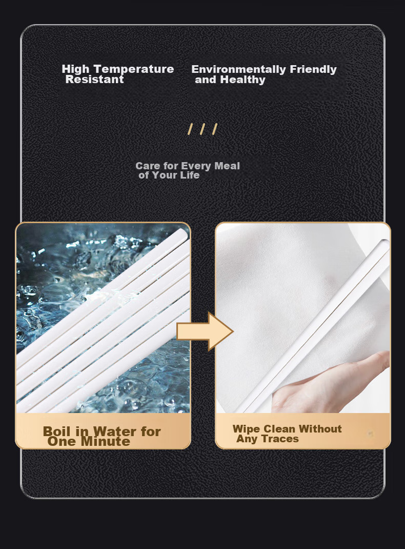 Songfaciqi Ceramic Chopsticks for Home Use, Pure White Chinese Style Gift Box Set, Mold-Resistant, Heat-Resistant, Easy to Clean, Household Chopsticks, 10 Pairs 3