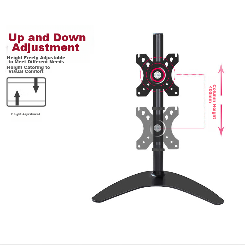 HILLPORT HILLPORT 24/27/32-Inch Monitor Stand with Height Adjustment, Tilt, Swivel, And Rotation for Samsung, Redmi, Dell, ASUS 20-22 11