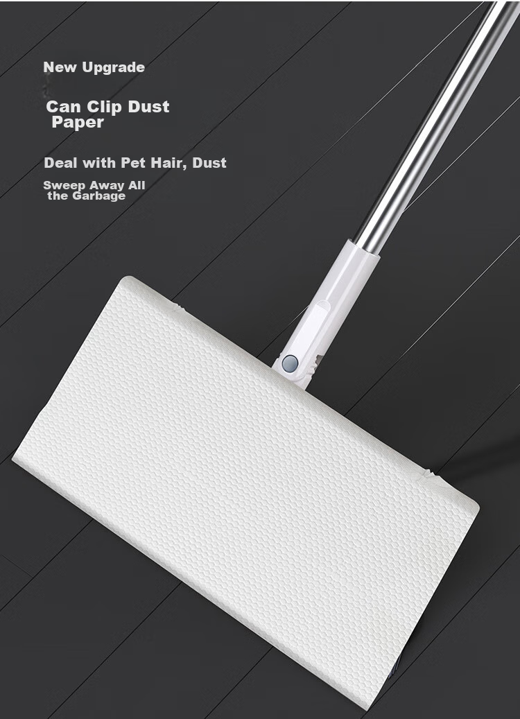 Wuyuehua Broom And Dustpan Set with Magnetic Attachment, Household Double-Comb Broom for Sweeping Floors, Foldable Hair Cleaning Tool 2