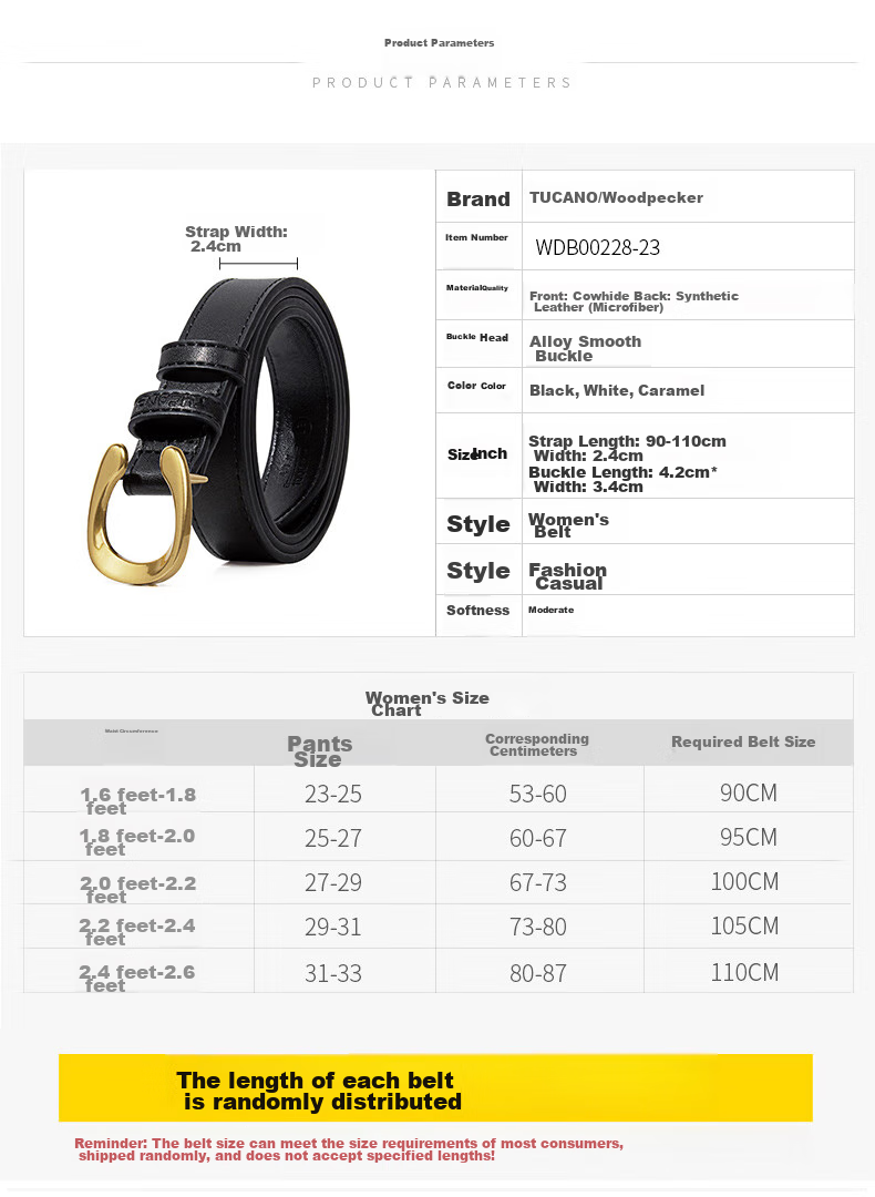 TUCANO Genuine Leather Belt with Pin Buckle for Women, Versatile Waistband, Fashionable Decorative Belt, Practical Birthday And 520 Gift 10