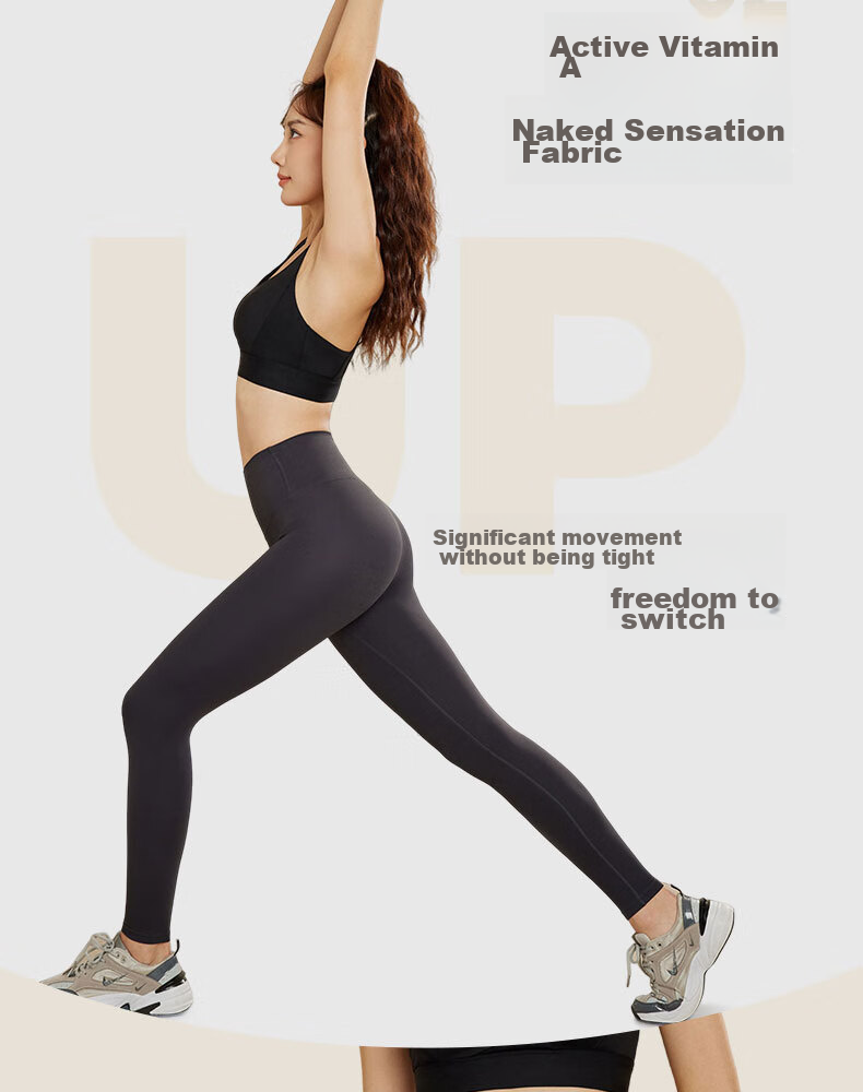 LangSha Yoga Pants, Naked-Feel Quick-Dry Elastic High-Waist Butt-Lifting Women's Sports Fitness Leggings, Tight-Fitting Slimming, Nan Shi Purple, XL 4