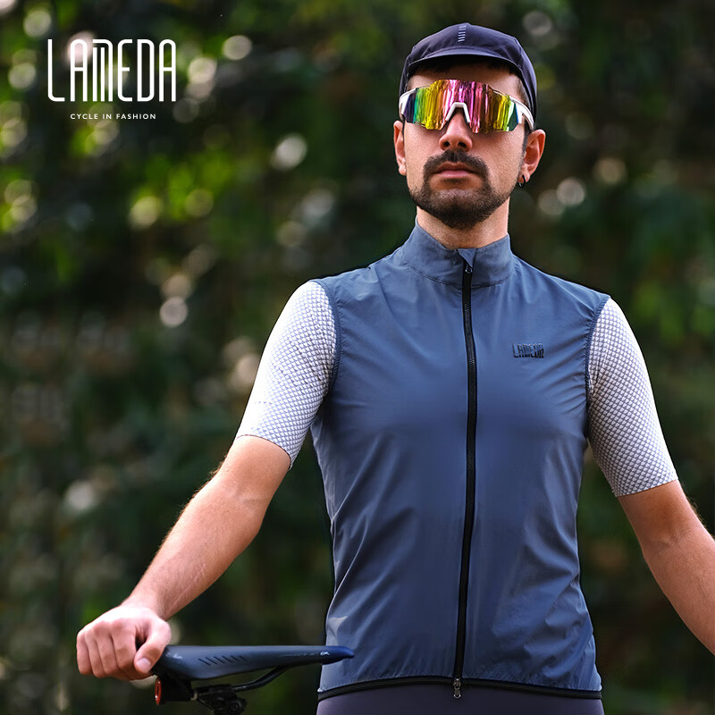 Lameda Bicycle Road Bike Cycling Vest, Spring And Summer Quick-Dry Riding Jacket, Windproof Vest for Men And Women, Black, XL 1