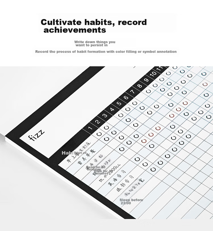 Fizz Calendar Notebook Creative Multifunctional Model Self-Fill Business Office Desk Calendar with Notes, Wall Clock Desktop Ornament for Office, Exam Preparation And Planning FZ335013 8