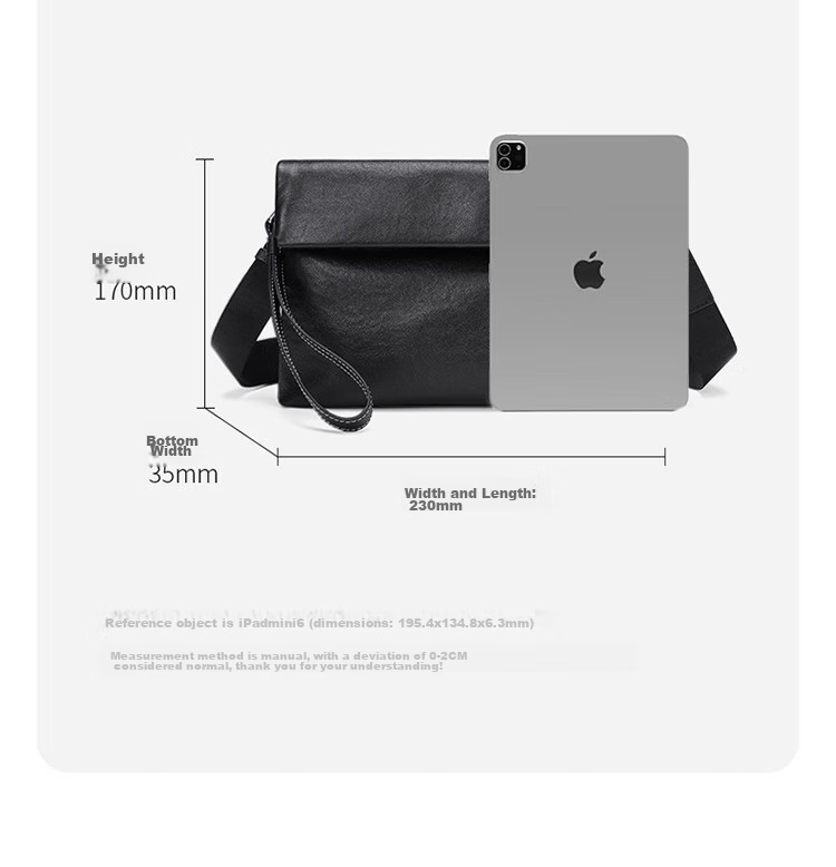 GOLF Shoulder Bag for Men, Top-Grain Leather Crossbody Bag with Multiple Card Slots, Handbag with Dual Use for Phone And IPad, Business Bag for Me 20