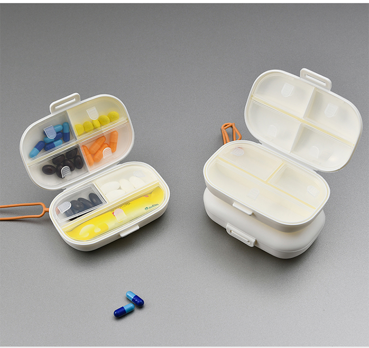 Daisy Leaf Portable Pill Organizer Box with Compartment for Elderly Medication Reminder, Weekly Seven-Day Large Capacity Personal Storage Box Pill Divider 10