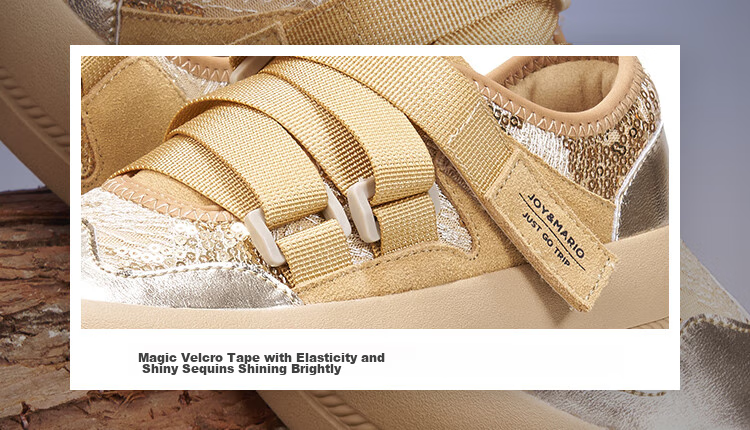 J&M Loafers for Women, Autumn Black, Velcro Thick-Soled Casual Versatile Fashionable Flats, Apricot Color, Size 36 1